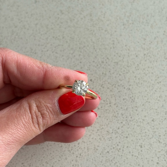 Lab Grown 1.6 Carat Solitaire Engagement Ring - Picture 3 of 7